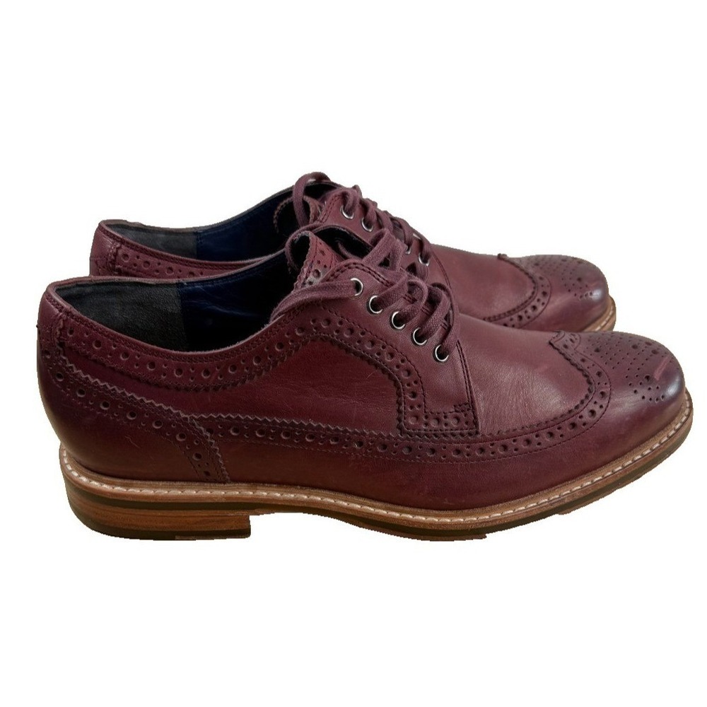 Cole Haan Harrison Grand Wingtip Oxford Burgundy Leather Shoes Mens 8.5M